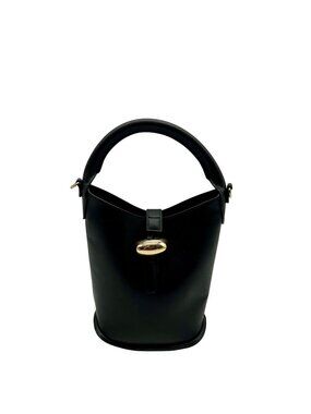 H & M Black Faux Leather Bucket Bag